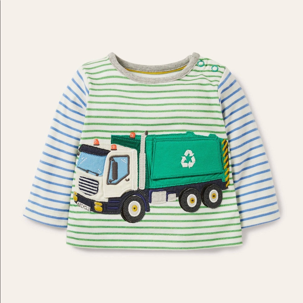 Boden Lift the Flap Long-sleeve Striped T-shirt 12-18mo